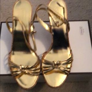 Coach Gianna Metalkid Sandals, Size 9.0-M